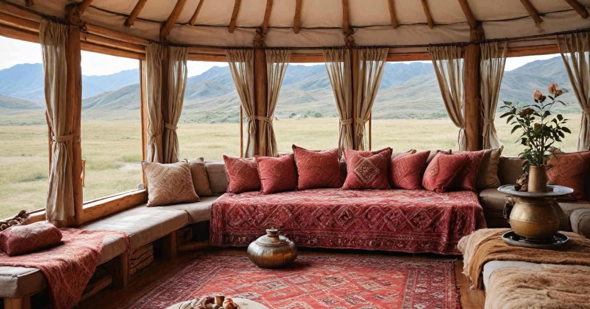 Step inside a Mongol yurt interior for a refined stay in Mongolia