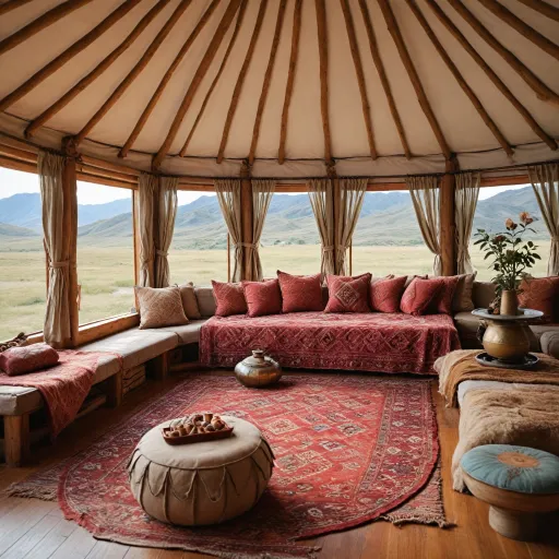 Step inside a Mongol yurt interior for a refined stay in Mongolia